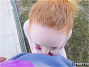 ultra-kinky ginger drilled by swimming coach